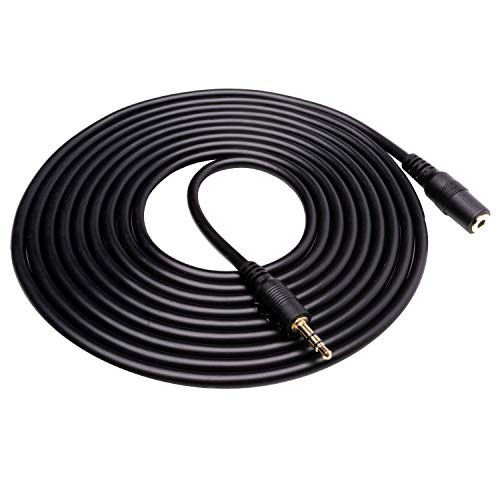 Movo MC10 3.5mm Audio Cable - 3.5mm TRS Female to Male 10ft Extension Cord for Microphones, Headphones, and More - size: 10-foot