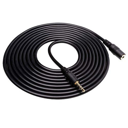 Movo MC10 3.5mm Audio Cable - 3.5mm TRS Female to Male 10ft Extension Cord for Microphones, Headphones, and More - size: 10-foot
