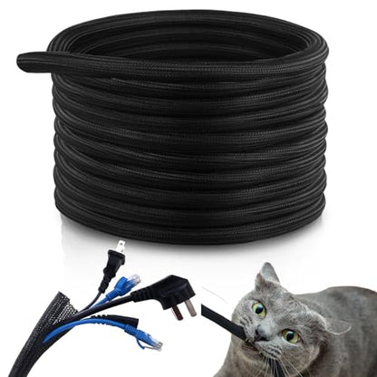 Pangda 50ft Split Wire Loom Tubing Flame Retardant Braided Cable Sleeve Split High Temperature Cable Conduit Auto Wire Conduit for Industrial Electrical Tinsel Automotive Marine(50 Ft, 1/2") - size: 50 Ft, 1/2"