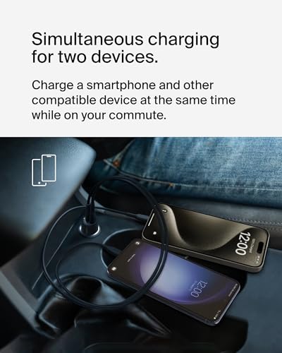 Belkin BoostCharge 42W Dual Port Fast Car Charger, USB-C & USB-A - style: Car Charger