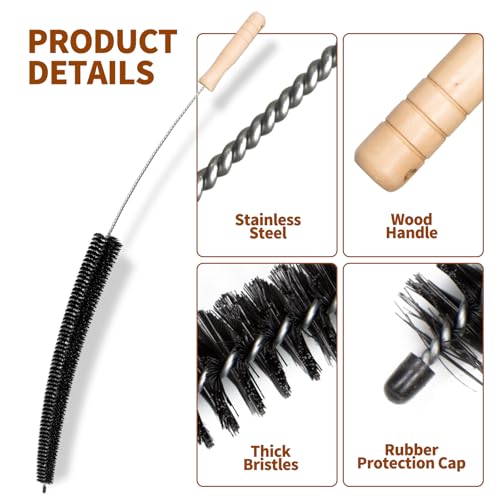 2Pack Flexible Dryer Vent Cleaning Brush - 304 Stainless Steel Lint Remover Refrigerator Coil Cleaning Brush Clothes Trap Duct Remover Home Essential Cleaning Tool Dryer Lint Brush