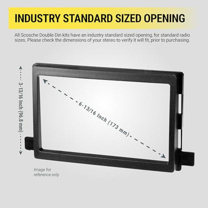 Scosche SN1528DGB Double DIN or Single DIN with Pocket Radio Install Dash Kit Compatible with Select 2008-09 Saturn Astra - Dark Gray Aftermarket Car Stereo Installation Kit - See Fit Guide in Images