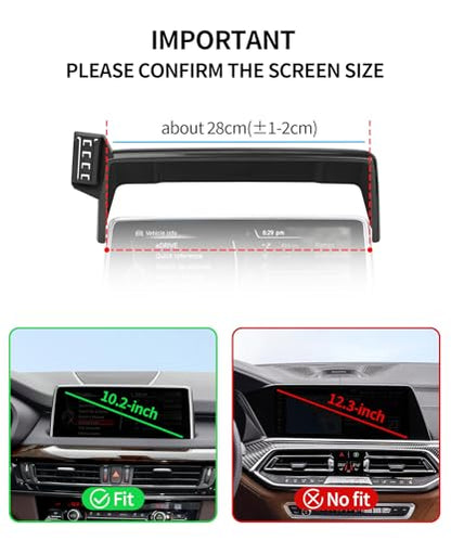 Wireless Charger Car Phone Holder for BMW X5/X6 2014-2018, 10.2"Screen Clip