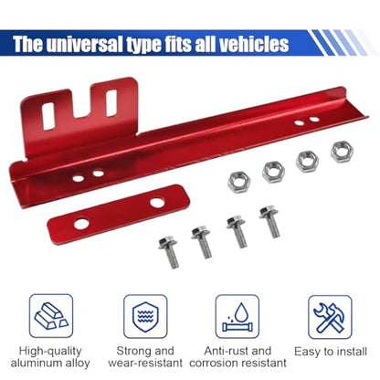 Car License Plate Bracket Holder, Aluminum Front Bumper License Plate Relocator Frame Holder Bar, License Plate Mount Bracket Kit with Bolts and Nuts, Universal License Plate Holder (Red) - color: Red