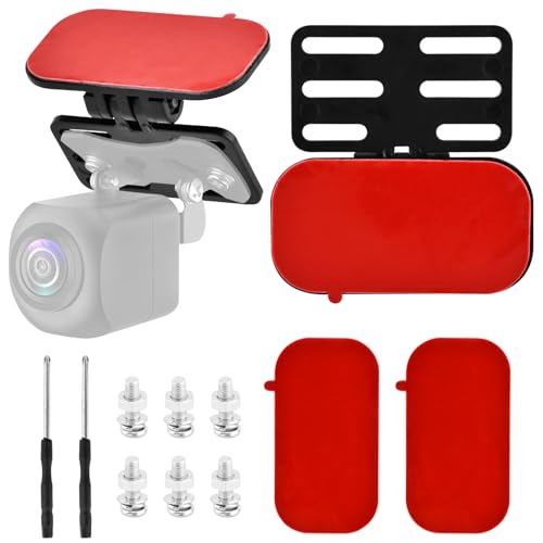 2pcs Rear Camera Holder, Universal Self Adhesive Dash Cam Bracket, 180° Adjustment Rearview Camera Bracket Rear Windshield for SUV, Truck, RV, Auto(Color:Black)
