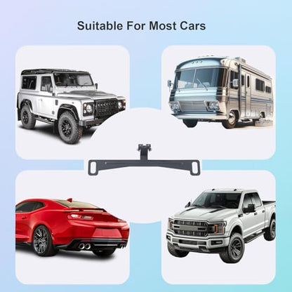 VOONOA Car Rear Camera License Plate Bracket with Screws Kit, Universal Rust-Proof Backup Camera Mount Accessories Installation Holder for Reverse Mirror Dash Cam