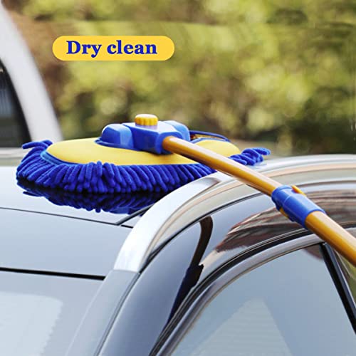 BMLEI Car Wash Brush with Long Handle, Cleaning Mop Car Wash Kit,Blue - color: Bue01