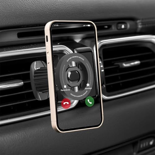 Car Phone Holder, Magnetic 360° Rotation Adjustable Vehicle Phone Mount Changer with Clip, Automotive Air Dashboard Vent Cellphone Holder, Universal for SUV RV Truck (Black) - color: Black
