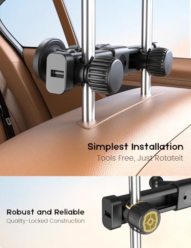 OHLPRO Tablet Holder for Car Headrest,360°Adjustable Magnetic Tablet Mount for Car Backseat,Gifts Road Trip Essentials for Kids,Fits for 4.7-17" Device Like iPad Pro, Air, Mini, Galaxy, Fire - size: 4.7-17" Device