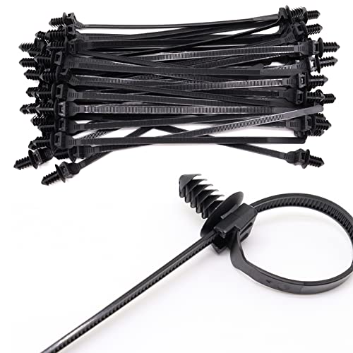 50 Pcs Cable Zip Tie, 8.3x0.2 inch Heavy Duty Nylon Push Mount Self Locking Assortment Black, 8.3x0.2inch(50Pcs) - size: 8.3x0.2inch (50Pcs)