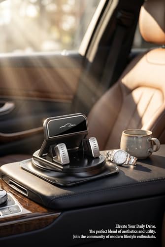 360 Degree Rotation Car Dashboard Phone Holder, Anti-Slip Navigation Bracket, Auto Self-Adhesive Cell Phone Mount, Universal Car Accessories for Most Smartphones (Black)