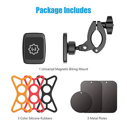 Universal Magnetic Bicycle & Motorcycle Handlebar Phone Holder for Cell Phones and GPS with Fast Swift-Snap Technology,