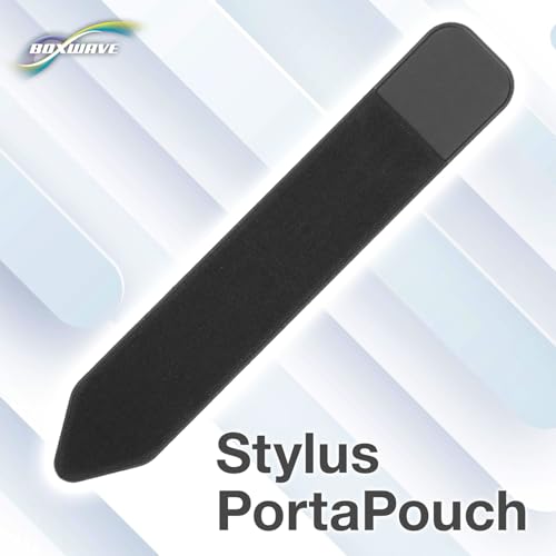 BoxWave Stylus Pouch Compatible with Lagwry Dual Car Dash Cam 2025 (7 in) - Stylus PortaPouch, Pen Stylii Holder Carrier Portable Self-Adhesive - Jet Black