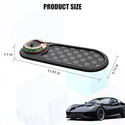 HZEL Car Dash Anti-Slip Pad, 3 in 1 Rotating Vehicle Dashboard Mat with Temporary Parking Number, Anti-Shake Auto Phone Sunglasses Keys Holder Organizer Pad, Universal Fit (Black/Gray/Gold) - color: Black/Gray/Gold
