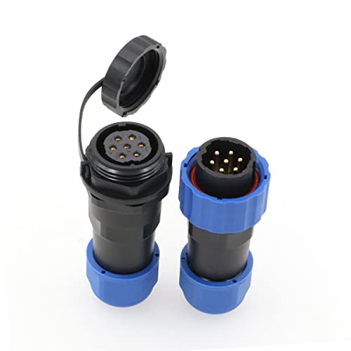 SZRMCC SD20 Waterproof Connectors 7 Pin 10A Panel Mount Circular Aviation Cable Connector Industrial Male Plug Female Socket LED Outdoor Wire Connector - color: Direct Plug, size: 7 Pin