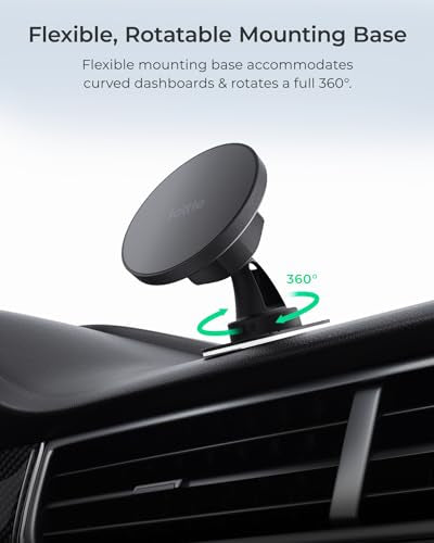 iOttie iTap 3 Magnetic Flush Mount Car Mount Phone Holder with Magnetic Ring Adapter. Compatible with iPhone, Samsung Galaxy, Google Pixel, Huawei, LG, and All Qi Compatible Smartphones - style: Flush Mount