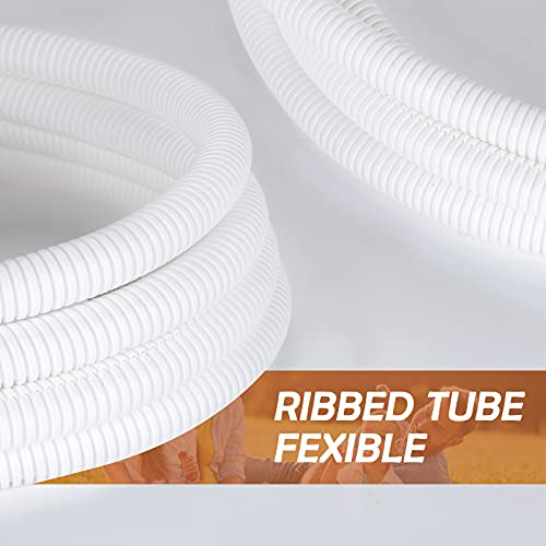 20FT 3/8in Wire Loom Split Tubing Auto Wire Conduit Flexible Cover, White - color: White, size: 20FT 3/8"
