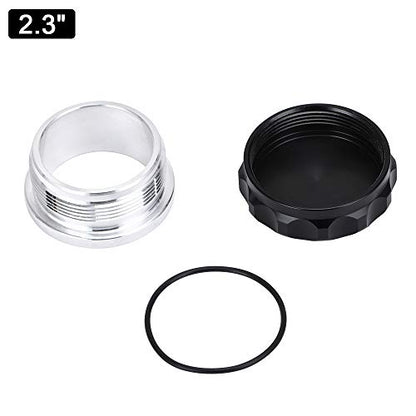 PTNHZ OD 2.3"/58.5mm Aluminum Alloy Weld Billet On Filler Neck Cap Oil Fuel Water Tank Black - size: 2.3"