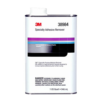 3M Specialty Adhesive Remover 38984, Transparent, Solvent Based, 1 Quart - size: 1 Count (Pack of 1), style: 3M Specialty Adhesive Remover