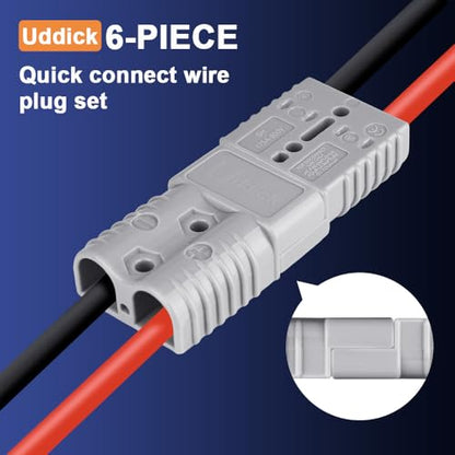 175A Battery Quick Disconnect Connecteur, 600V Wire Harness Connector Plug for Cars, Trailers, Motors, and Electronics Maintenance(6PCS Grey 1/0AWG) - size: 6PC 1/0AWG