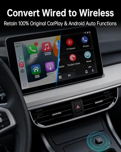 Wireless CarPlay & Android Auto Adapter USB-C Only for USB-C Vehicles - color: black