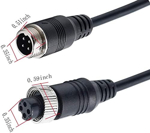 Vehicle Dash Cam 6pin Video Extension Cord, 10ft - with Aeronautic Adapter for Backup Camera and AI Video Systems - Car Accessories - Compatible with RVs, Cars, Trucks, and Wireless Dash Cams - size: 4 Pin 15FT