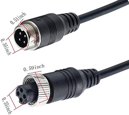 Vehicle Dash Cam 6pin Video Extension Cord, 10ft - with Aeronautic Adapter for Backup Camera and AI Video Systems - Car Accessories - Compatible with RVs, Cars, Trucks, and Wireless Dash Cams - size: 4 Pin 15FT