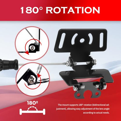 Car Rear Camera Mount Kit,Sturdy Car Backup Camera Mount Rotates 180° for Fixing Cars Dash Cam & Rear View Cameras,Professional Rears Dash Cam Mounts for Windshield with Screws