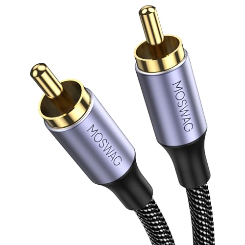 MOSWAG Subwoofer Cable 10FT 3M RCA to RCA Audio Stereo Cord Nylon Braided - size: 10 FT/3M
