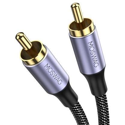 MOSWAG Subwoofer Cable 10FT 3M RCA to RCA Audio Stereo Cord Nylon Braided - size: 10 FT/3M