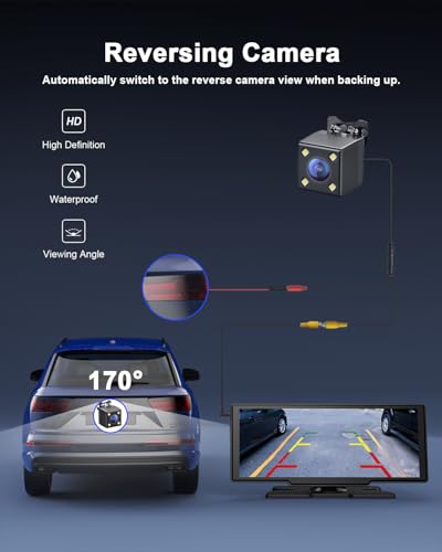 Avylet 8.1'' Wireless Apple Carplay Screen for Car, Android Auto with Backup Camera, Portable Car Stereo Touchscreen with OTA/GPS Navigation/Mirror Link/Voice Control/Bluetooth/AUX/FM/WiFi | with Backup Camera, Portable Car Stereo Touchscreen with OTA/GPS