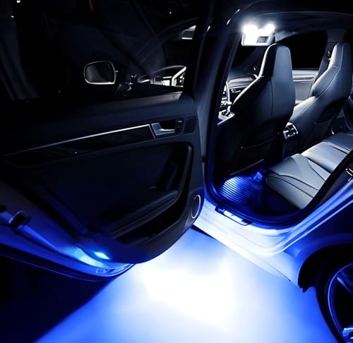 iJDMTOY Ultra Blue LED Footwell, Door Sill, Side/Under Door Lights, Compartment Glove Box or Trunk Cargo Lights, Compatible With Audi A1 A3 A4 A5 A6 A7 A8 Q3 Q4 Q5 Q7 Q8 - style: Blue