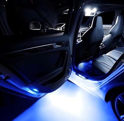 iJDMTOY Ultra Blue LED Footwell, Door Sill, Side/Under Door Lights, Compartment Glove Box or Trunk Cargo Lights, Compatible With Audi A1 A3 A4 A5 A6 A7 A8 Q3 Q4 Q5 Q7 Q8 - style: Blue