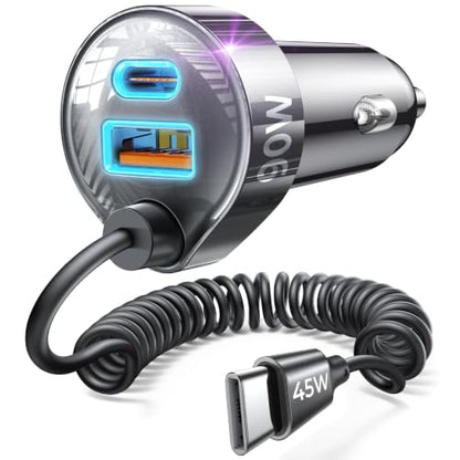 LISEN 90W for iPhone 17 16 15 Pro Max Car Charger USB C Fast Charge - color: Black-60inch