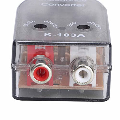Speaker Level to Line Level Converter, ABS Car Stereo Hight to Low Converter, Adjustable Car Stereo Audio Converters, Transparent Impedance Converters for Cassette Player