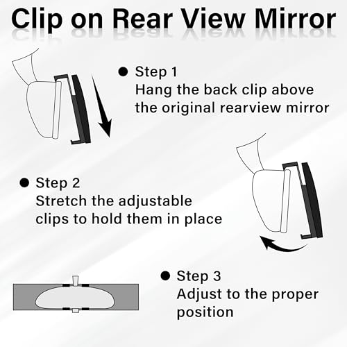 Rear View Mirror, Universal 12 Inch Wide Angle Rear View Mirror Convex - color: Blue