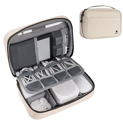 pack all Electronic Organizer Plus, Shockproof Cable Organizer Bag - color: Beige