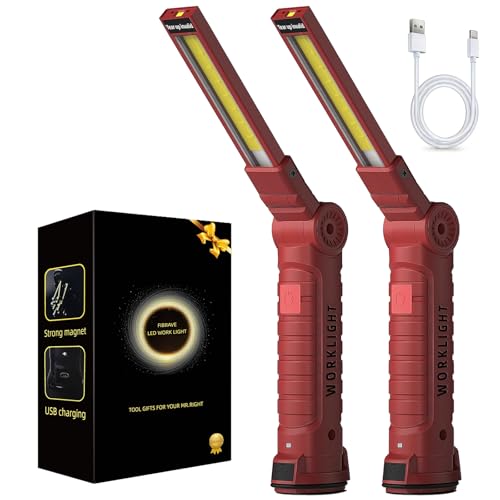 Rechargeable Work Light for Mechanics, Tool Fathers Day Dad Gifts for Men - color: Red