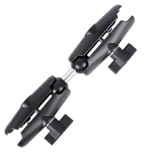 Dual Extension Double Socket Arm with 1" Double Ball Adapter Compatible with RAM B Size Mount and Other 1 inch Industry Standard Device, 360° Rotation Rod for Bike, Truck, Car (8.27" Length) - size: 8.27 " length
