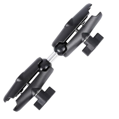 Dual Extension Double Socket Arm with 1" Double Ball Adapter Compatible with RAM B Size Mount and Other 1 inch Industry Standard Device, 360° Rotation Rod for Bike, Truck, Car (8.27" Length) - size: 8.27 " length
