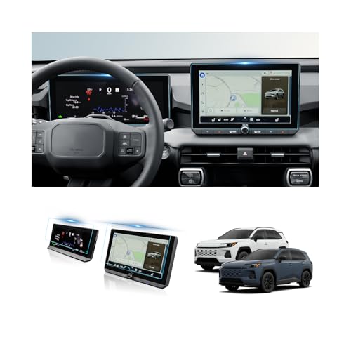 BIBIBO 2Pcs for New 2026 RAV4 Screen Protector 2026 Toyota RAV4 (LE/SE/XLE Premium/Woodland) 10.5-Inch Touchscreen+12.3"Dashboard [Tempered Glass Anti-Scratch Lessen Fingerprints] 2026 RAV4 Accessories(Not Fit 2026 RAV4 12.9"Display)