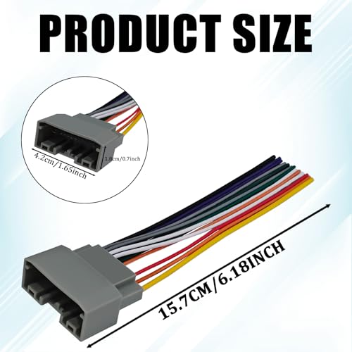 Car Radio Stereo Wiring Harness, Aftermarket Radio Wire Harness Kit with Antenna Adapter Connector for Car Stereo, Audio DVD Modified Power Speaker Cable Plug Connector for Dodge Wrangler