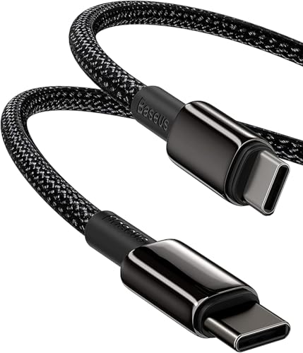 Baseus USB C Cable, 100W PD 5A QC 4.0 Fast Charging USB C to USB C Cable, Zinc Alloy Nylon Braided USB Type C Charger Cable for iPhone 16 15 Pro Plus Pro Max, MacBook, iPad Pro, Samsung S23/S22 (10ft) - size: 10FT