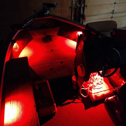 2 Pods LED Rock Lights, Ampper Waterproof LED Neon Underglow Light for Car Truck ATV UTV SUV Offroad Boat Underbody Glow Trail Rig Lamp (Red) - color: Red, size: 2 Pods