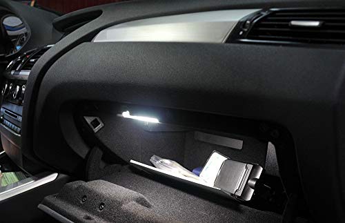 iJDMTOY Xenon White LED Compartment Glove Box or Footwell Lights Compatible with Volkswagen Jetta GTI Altas CC Eos, Powered by 3W 18-SMD LED Lights, Replace OEM Incandescent Lamps - style: White