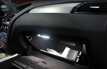 iJDMTOY Xenon White LED Compartment Glove Box or Footwell Lights Compatible with Volkswagen Jetta GTI Altas CC Eos, Powered by 3W 18-SMD LED Lights, Replace OEM Incandescent Lamps - style: White