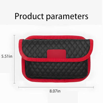 Bittwee Car Seat Side Pocket Organizer, PU Leather Multifunctional Automotive Storage Bag for Phones Keys Cards, Mini Seat Gap Filler Pouch for Door Console, Universal Vehicle Accessories (Red)