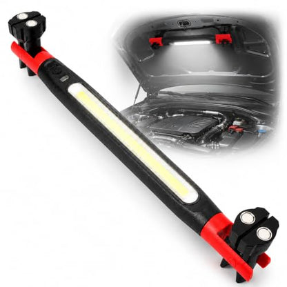 Rechargeable Underhood Work Light, Magnetic LED Mechanic Light Bar with Hook, 5000mAh Battery Operated Shop Light for Car Repair, Garage, Workshop, Automotive - [2026 Version]