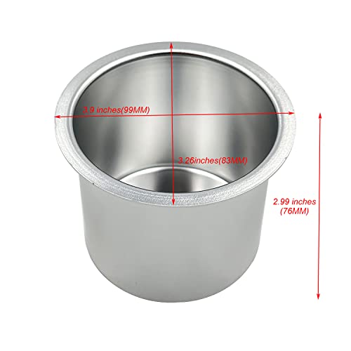 SEETOOOGAMES Jumbo Aluminum Drop-in Poker Table Cup Holder Insert (Pack of 2) (Silver) - color: 2pcs Silver
