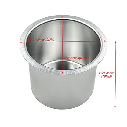 SEETOOOGAMES Jumbo Aluminum Drop-in Poker Table Cup Holder Insert (Pack of 2) (Silver) - color: 2pcs Silver